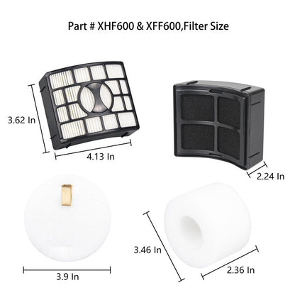 for Shark NV611 31 Filter Replacement Filter Compatible with Shark NV611 31 NV611 UV700 NV601 ZD550 ZD552 NV600 NV770 NV771 ZU701 Lift-Away with PowerFins HairPro Upright Vacuum,Part # XHF600 & XFF600