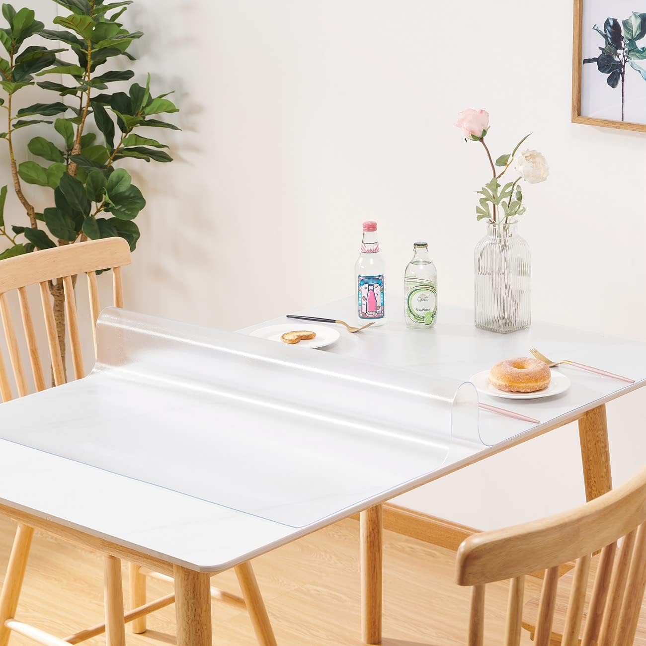 17 28 Inch, 1.5mm Frosted Table Cover Protector x Thick Plastic Desk Protector Mat, Rectangular Waterproof PVC Frosted