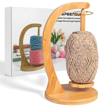 SPEENSUN Yarn Holder for Crocheting, Crochet Yarn Holder, Upgrade Larger Size & Magnetic Yarn Ball Holder for Most Yarns, Rotating Yarn Holder Hold Yarn Up to 1.1 lbs with Packaging Box