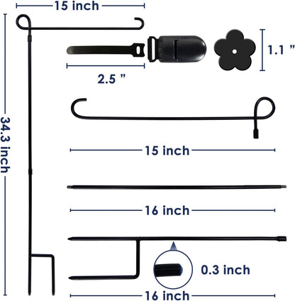 YEAHOME 2PC Garden Flag Holder Stand, Premium Weather-Proof Metal Flagpole for Outdoor Garden Decor