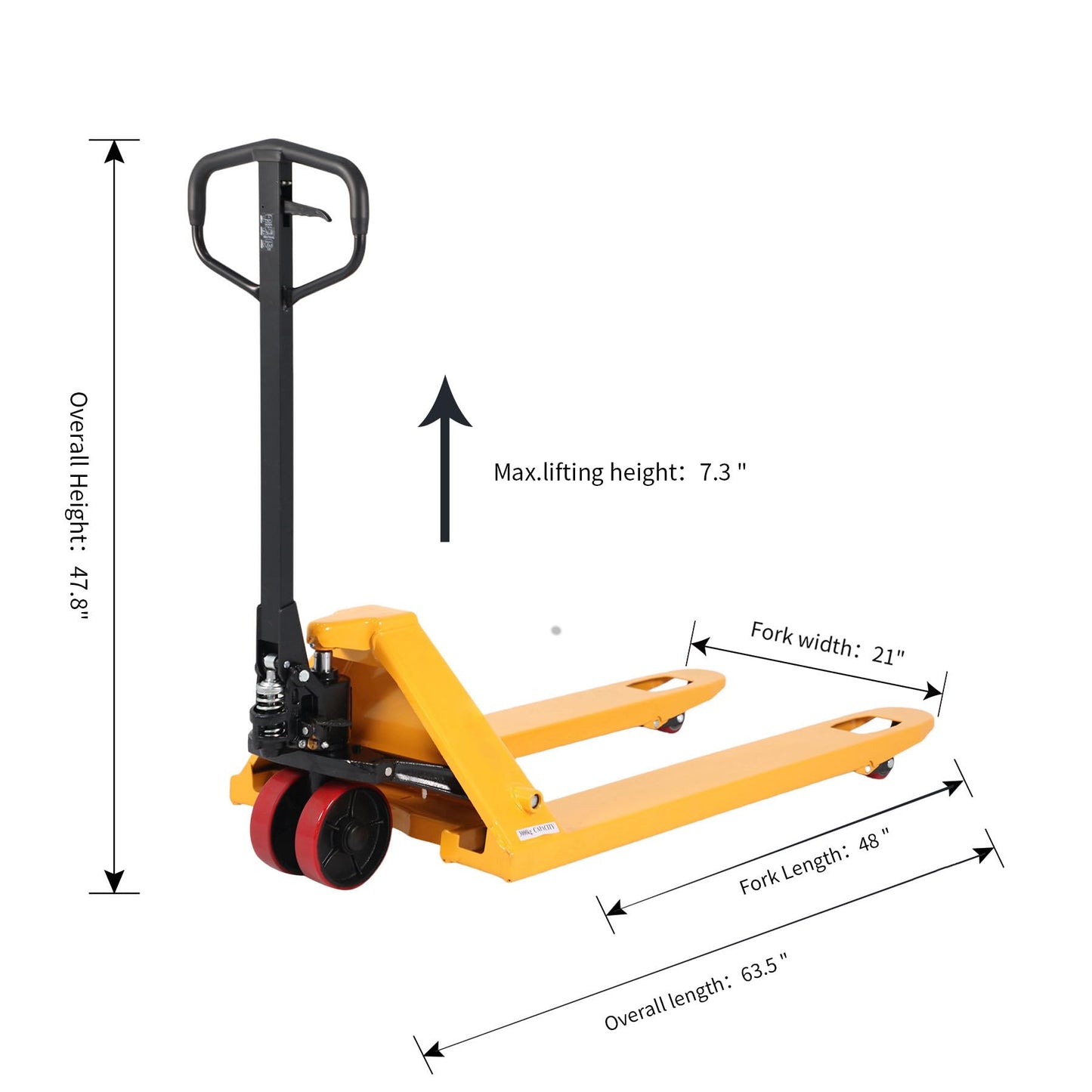 APOLLO Hand Pallet Jack 5500lbs Capacity Integrated Pump Manual Pallet Truck 21" W x 48" L Forks Case of 2