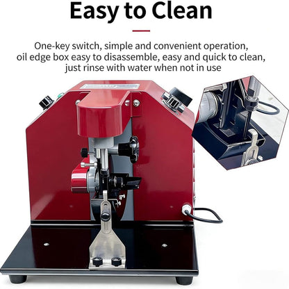 50W Professional Leather Edge Dye Tool, Electric Leather Edge Oiling Machine with Adjustable Thickness, Edging Coat Machine Kit, Dual Speed Control for Leathers Working Treatment