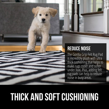 GORILLA GRIP Felt with Rubber Stay in Place Slip Resistant Rug Pad, 1/8 inch Thick, 2x8 FT Protective Padding Under Area Rugs, Cushioned Gripper Pads, Carpet Runners, Hardwood Floors Protection