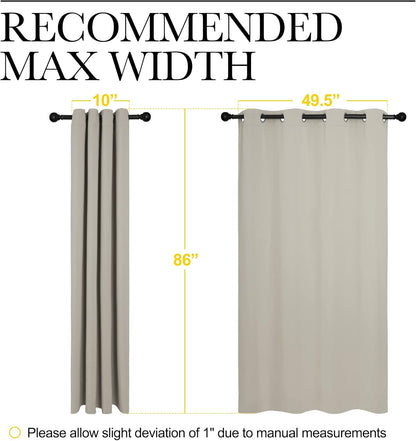 NICETOWN Natural Room Darkening Curtains - 86" Long | Total Privacy Drape Panels for Boho Farmhouse Decor (Set of 2, 55" Wide)