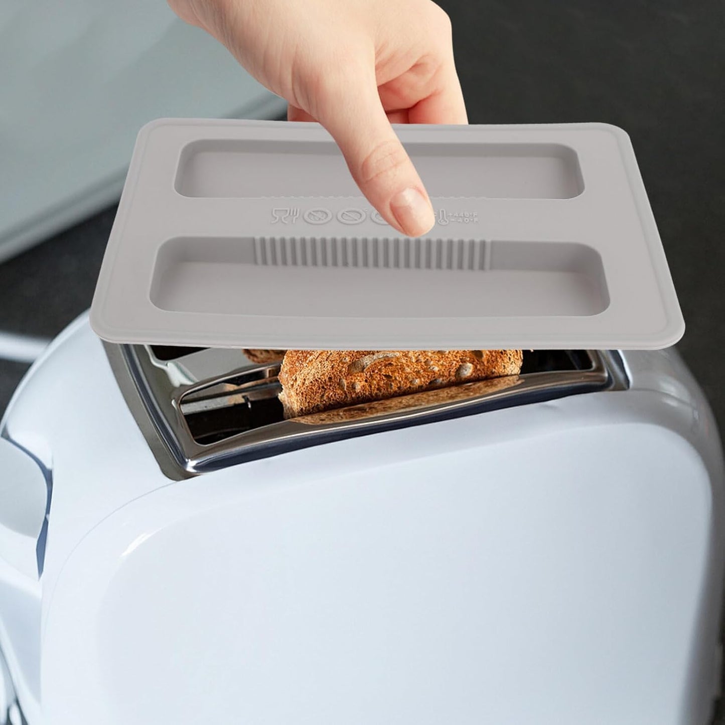 BESTonZON 2pcs Silicone Toaster Covers - Upper Cover for 2 Slice Toaster, Dirt Cover Protector for Bread Machine