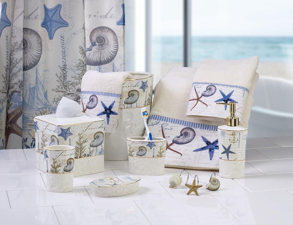 Avanti Linens Tumbler, Nautical Inspired Home Decor, Guest Bathroom Essentials (Antigua Collection)