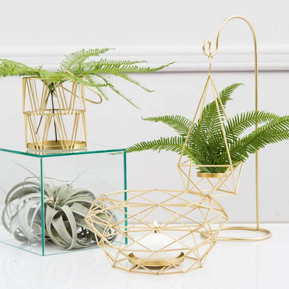 Weddingstar Gold Geometric Candle Lantern