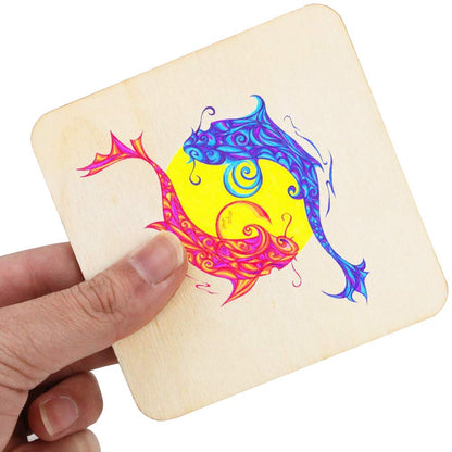 SKPPC 40Pcs Unfinished Laser Engraving Carving Blank Wood Pieces for Painting, Coasters, DIY Arts Craft Project, Staining and Decorations