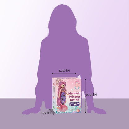 FANGCRAFTED Mermaid Princess Dolls Making Mess Free Yarn Wrapping Craft Kits, 6 Individually Packed Craft Kits for Boys Girls Age 4 5 6 7 8 9 10 11 12, Mermaid Birthday Party, Craft Supplies