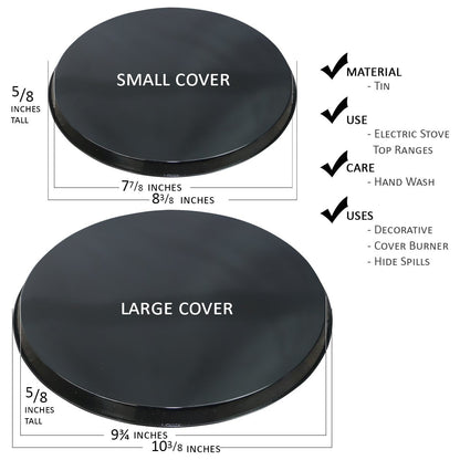 Reston Lloyd Electric Stove Burner Covers, Set of 4, Black, 10" x 0.5" x 10" (length x width x height)