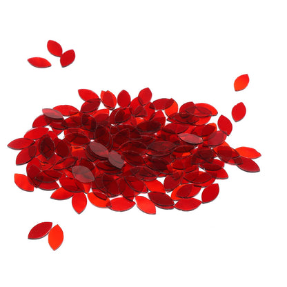 HJRTIUOH 100g Petal Mosaic Tiles, High Transparency Stained Glass Mosaic Tiles, DIY Handmade Lampshade Artwork and Stained Glass Projects, Approx. 360 Pieces,Reddish