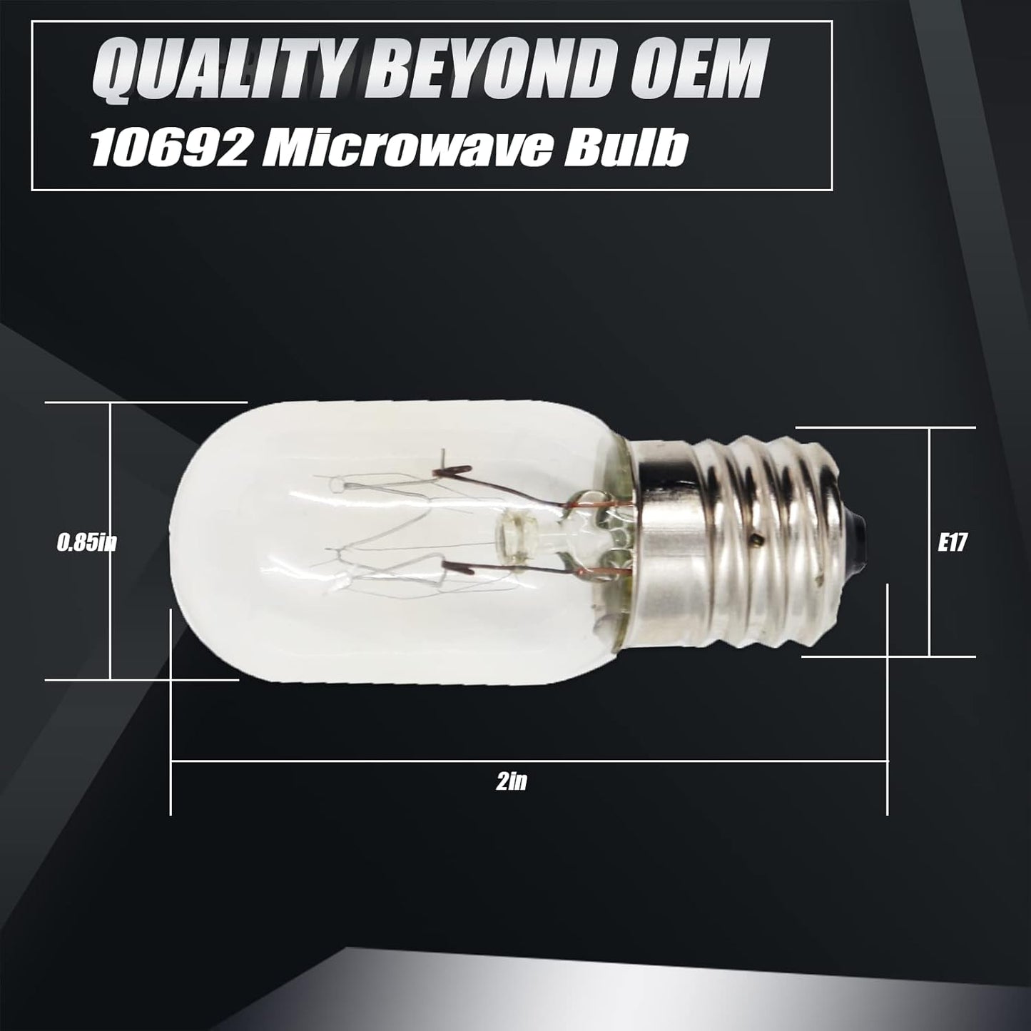 Upgraded 10692 Microwave Bulb 110-130V T7 E17 25W Compatible with GE Appliance Bulb, Excellent Quality - 6 Pack