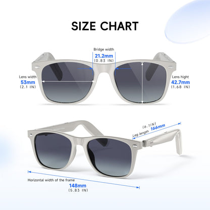 GetD AI Glasses for Men & Women, Smart Glasses Powered by ChatGPT, AI Real-time Translation with 145 Languages, 11H Music Play, Bluetooth Glasses with Photochromic Lens for Daily Use, Travel