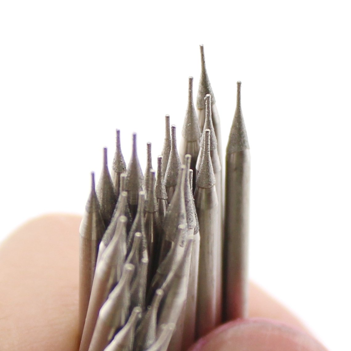 JINGLING 0.4mm Diamond Hole Saw Cylindrical Head Grinding Drill Bits Lapidary Tools for Stone Pack of 30Pcs