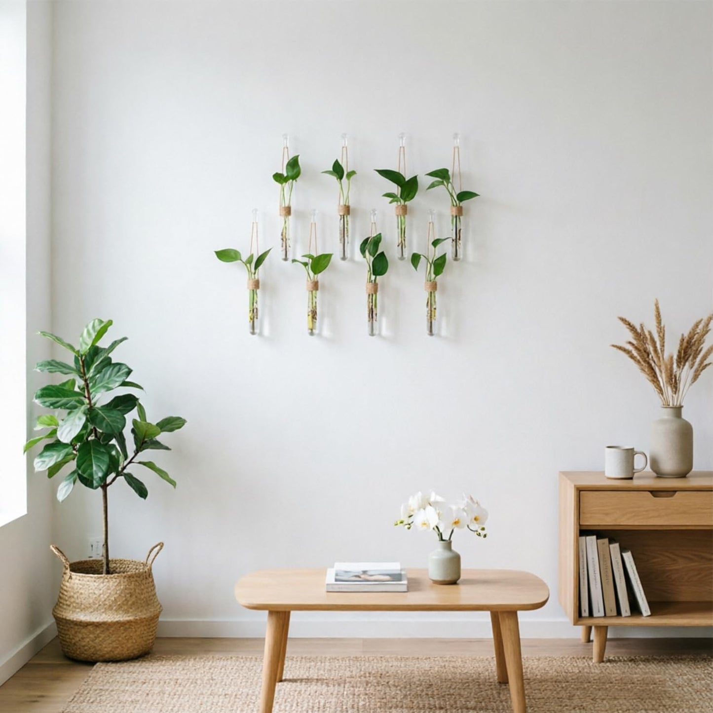 Bunmery 8 pcs Window Propagation Stations, Plastic Plant Propagation Tubes with Suction Cups & Traceless Nails, Easy to Install Window Wall Hanging Planter Terrarium Vase