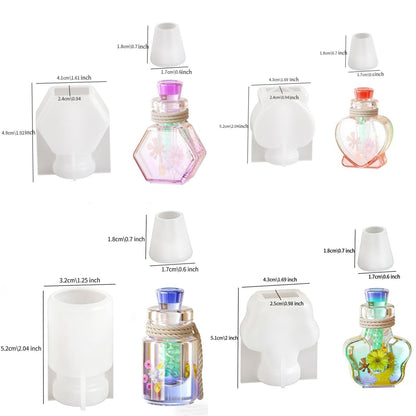 7 Set Wishing Bottle Storage Box Quicksand Molds Silicone Resin Mold with lids Resin Casting Molds,Shaker Bottle Resin Molds (Wishing Bottle)