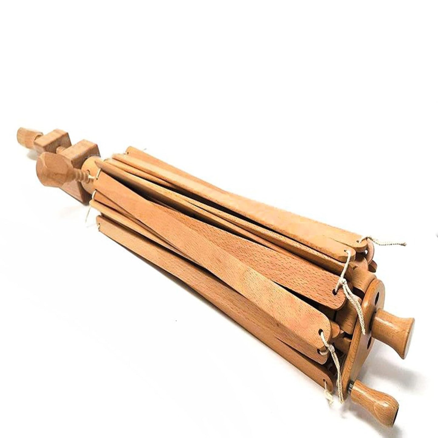 Wooden Yarn Ball Winder - Handcrafted Knitting & Crocheting Yarn Bobbin Winder - Knit Picks Umbrella Yarn Swift Tabletop - Center Pull Wool String Holder Winding Machine (Off-White, Umbrella Swift)