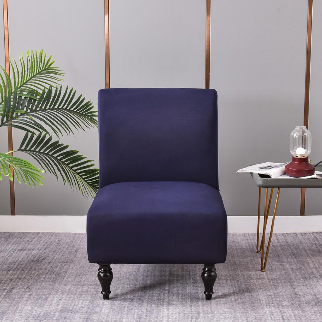 lihuitong Armless 2 Armless Armless Chair Slipcover Pieces Printed Accent Chair Cover Stretch Spandex Slipper Chair