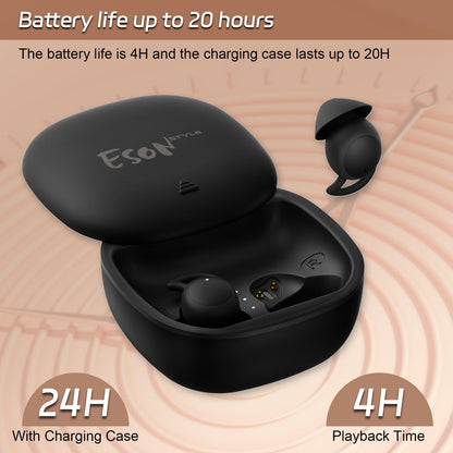 esonstyle Invisible Sleep Headphones, Sleep Earbuds for Side Sleepers, Mini Bluetooth Sleep Headphone Comfortable Noise Blocking, IPX6 Waterproof Bluetooth 5.4 Earbuds for Sleeping, Workout