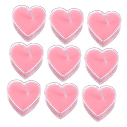 TOPPERFUN 9Pcs Heart Shaped Scented Tea Candles Smokeless Aromatherapy Wax for Home Wedding Decor Romantic Atmosphere Pink Rose Fragrance Eco Friendly Multi Use