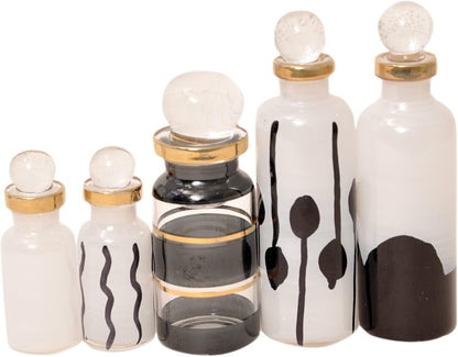CraftsOfEgypt Genie Blown Empty Glass Mini Bottles Set of 20 Decorative Small Vials for Perfume, Essential Oils