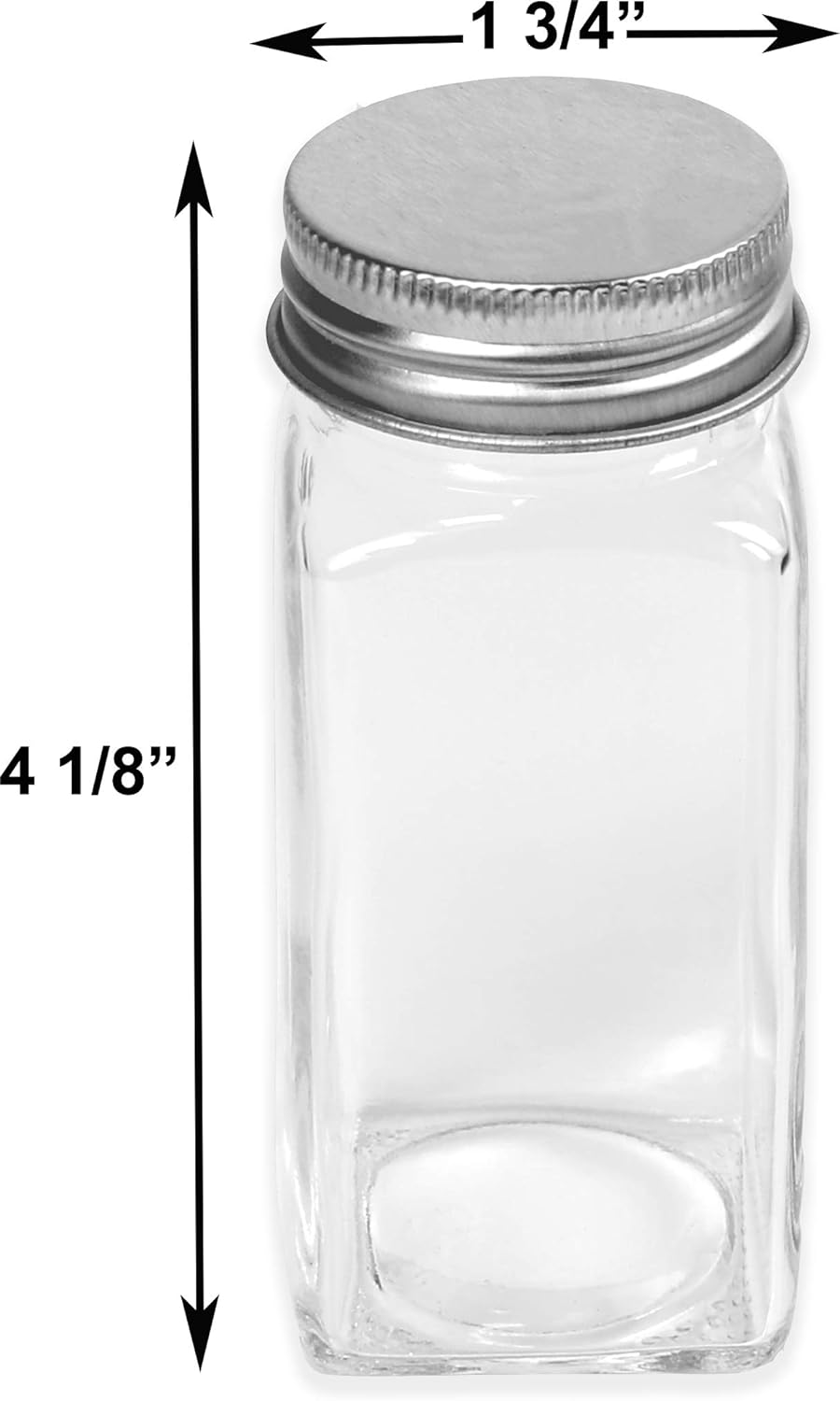 Simple Houseware Spice Jars 4 Ounce Square Bottles w/labels, 24 Packs