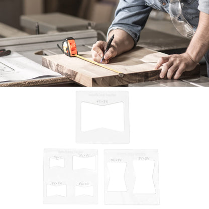Oumefar 3Pcs Butterfly Inlay Templates Kit, 6x6 Inches Butterfly Templates for Woodworking, Router and Decorative Templates for Woodworking, Bowtie Router Template Jig Kit