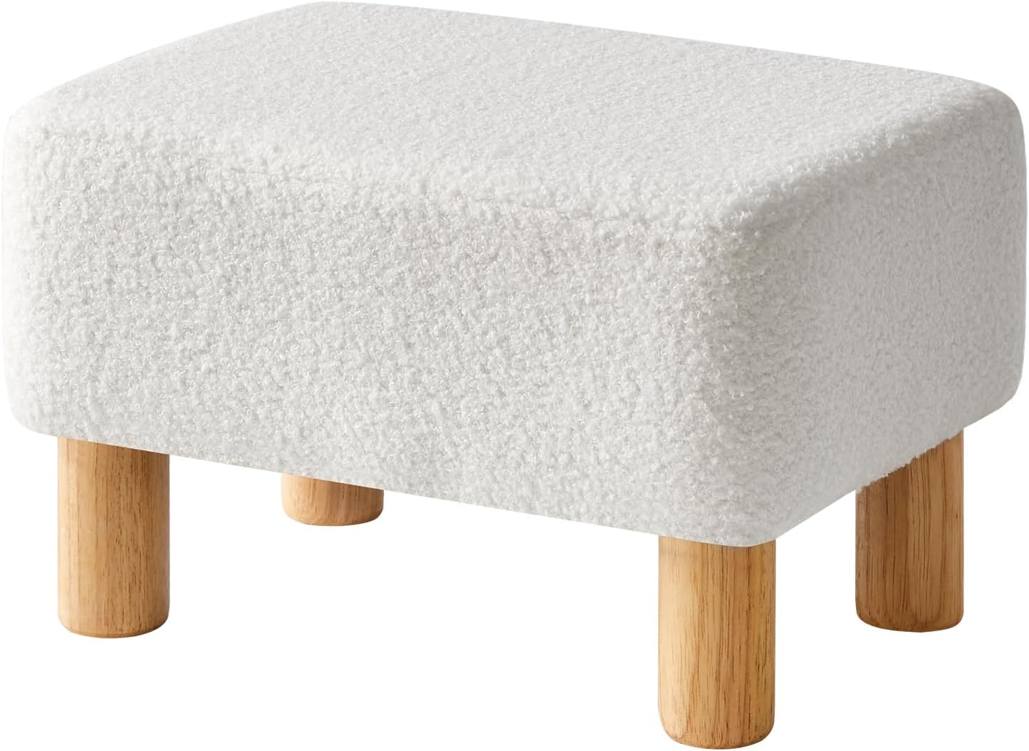 15.74" D11.41" W9.84" UHBD030W YMYNY Ottoman, Modern Footrest with Soft Padded Seat, Foot Stool with Wood Legs, Small