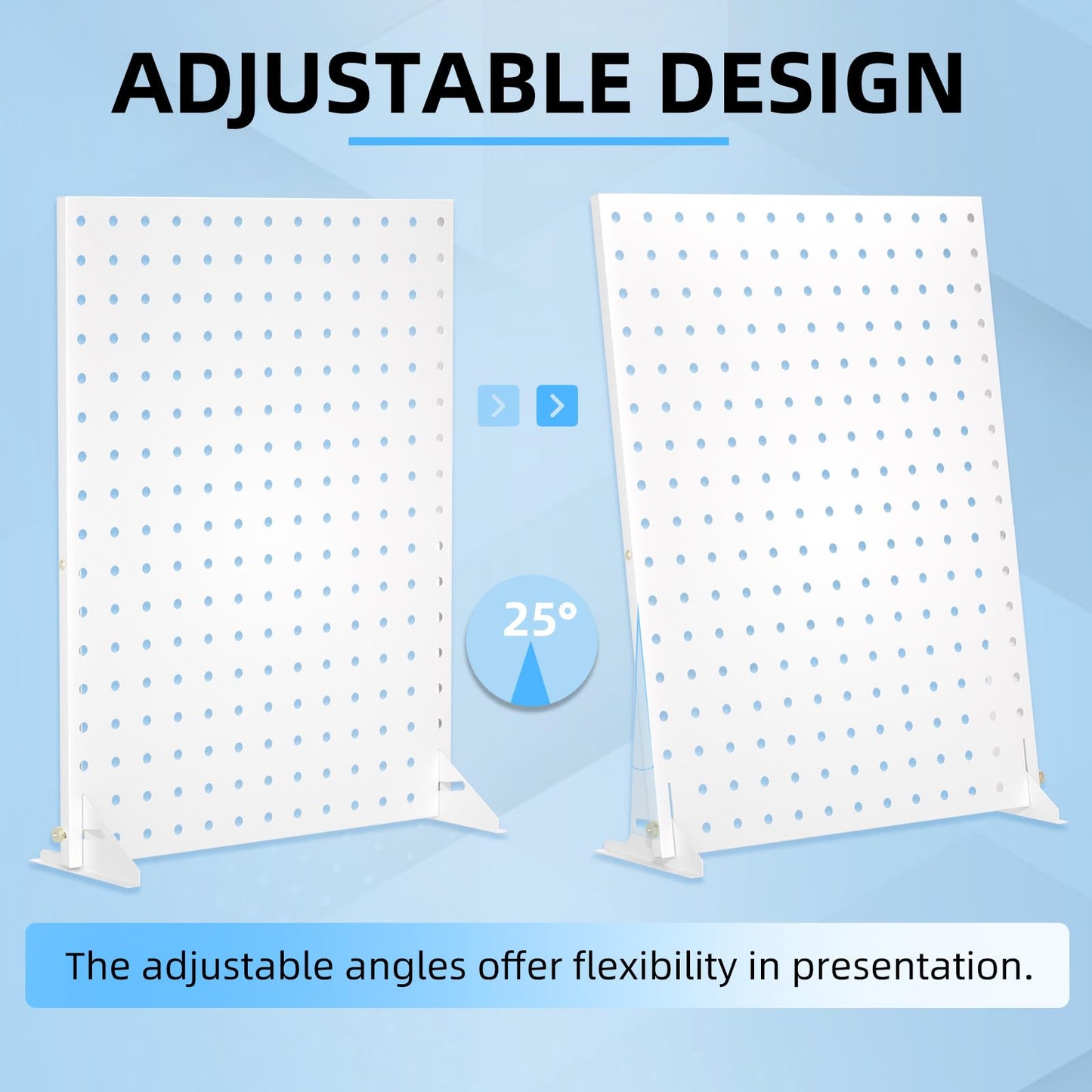Urban Deco Portable & Adjustable Peg Board Display Stand | 17x13 Inch with 12 Hooks | Small Pegboard Quick-Setup, Metal Jewelry Organizer for Retail Stores, Craft Shows & Vendor Events (1-Pack, White)