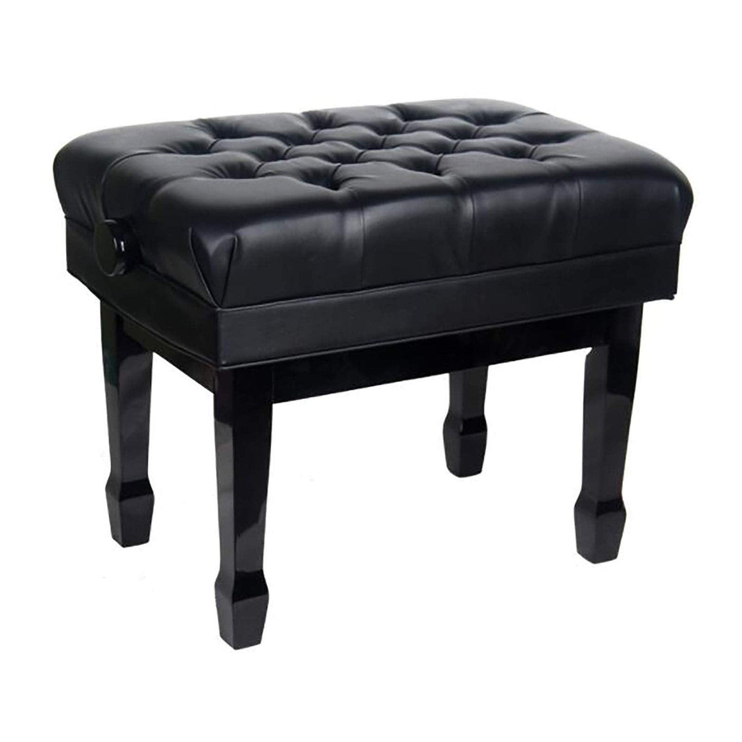 Leather Piano Bench Luxury Stool Solid Wood with Large Storage Box Adjustable Height Comfortable and Ergonomic zwart (zwart One Size)