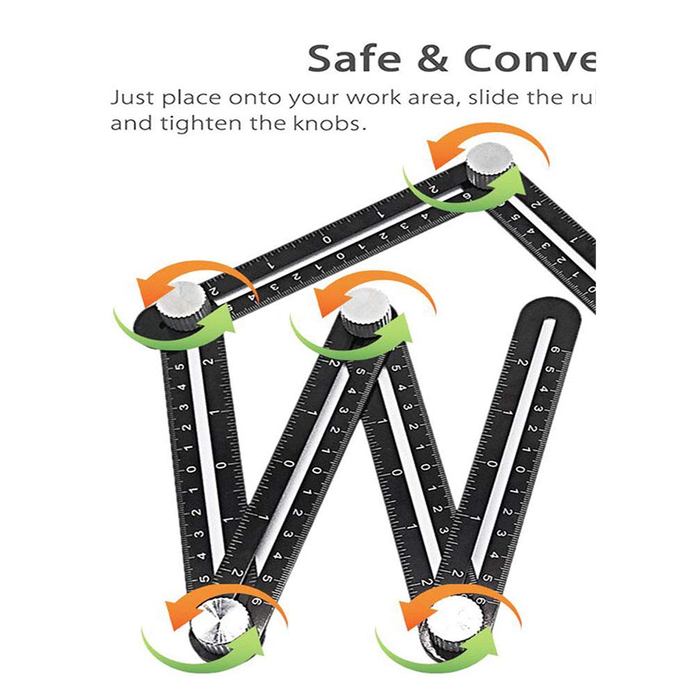 Multi-Angle Measuring Ruler - 12-Side Hole Positioning Aluminum Alloy Template Tool With Universal Drilling Locator