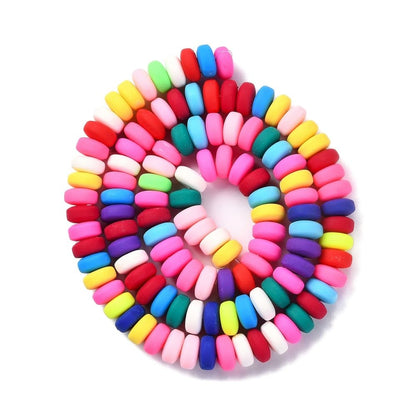 DanLingJewelry 1100Pcs 6-7mm Rondelle Flat Round Handmade Polymer Clay Lentil Beads Colorful Abacus Spacer Beads for Bracelet Jewelry Making
