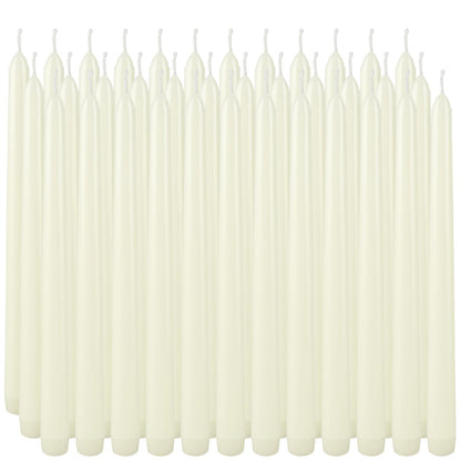 36 Pack Ivory Taper Candles 10 inch(H) Dripless, Smokeless & Unscented - Long Burning Time - Hand Poured Tall Candlesticks - Ideal for Restaurant,Weddings, Dinner Parties, and Home Decor