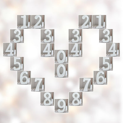 AOCEAN 10 Inch White Wood Numbers Unfinished Wood Number for Wall Decorative Standing Numbers Slices Sign Board Decoration for Craft Home Party Projects (2)