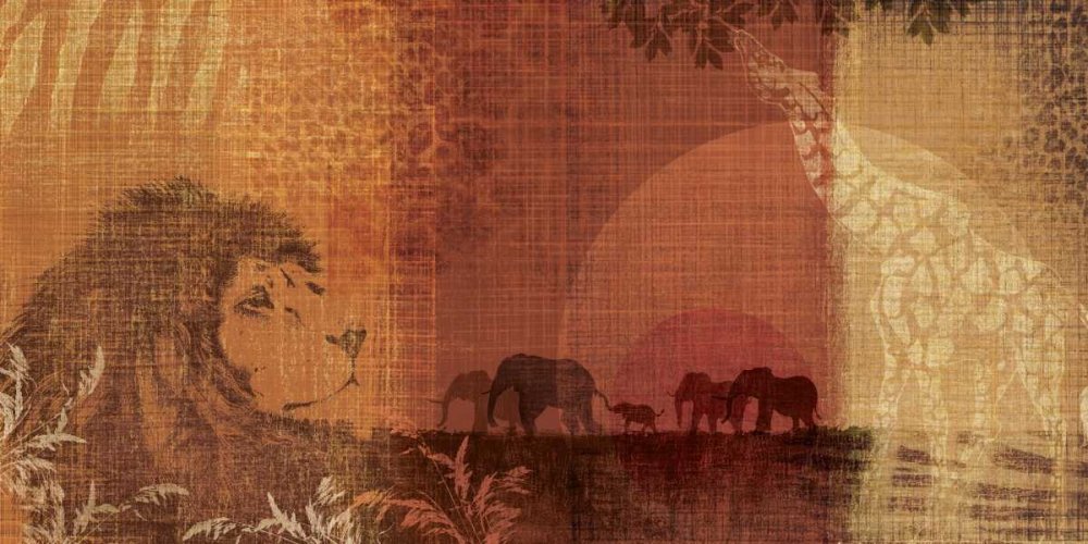 Posterazzi Collection Safari Sunset II Poster Print by Tandi Venter (20 x 10)