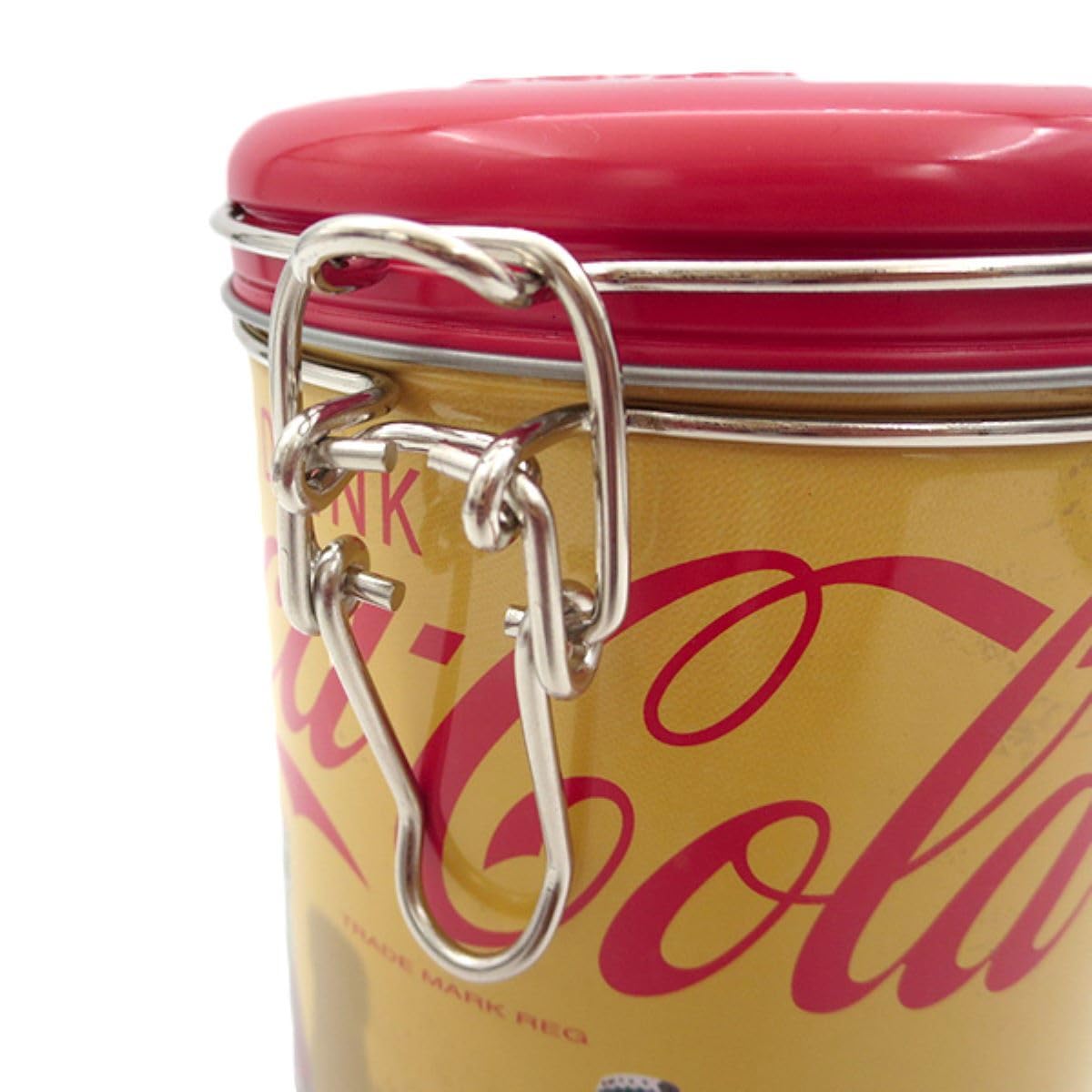 Distress Printed - Coca Cola Round Lock Top Lid with Clasp and Lock