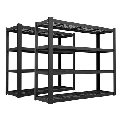 YWTA 71" W x 71" H Industrial Shelving,4000LBS Garage Storage Shelves,4 Tier Adjustable Metal Shelving,Heavy Duty Shelving for Factory, Garage,Warehouse,Barn (2)