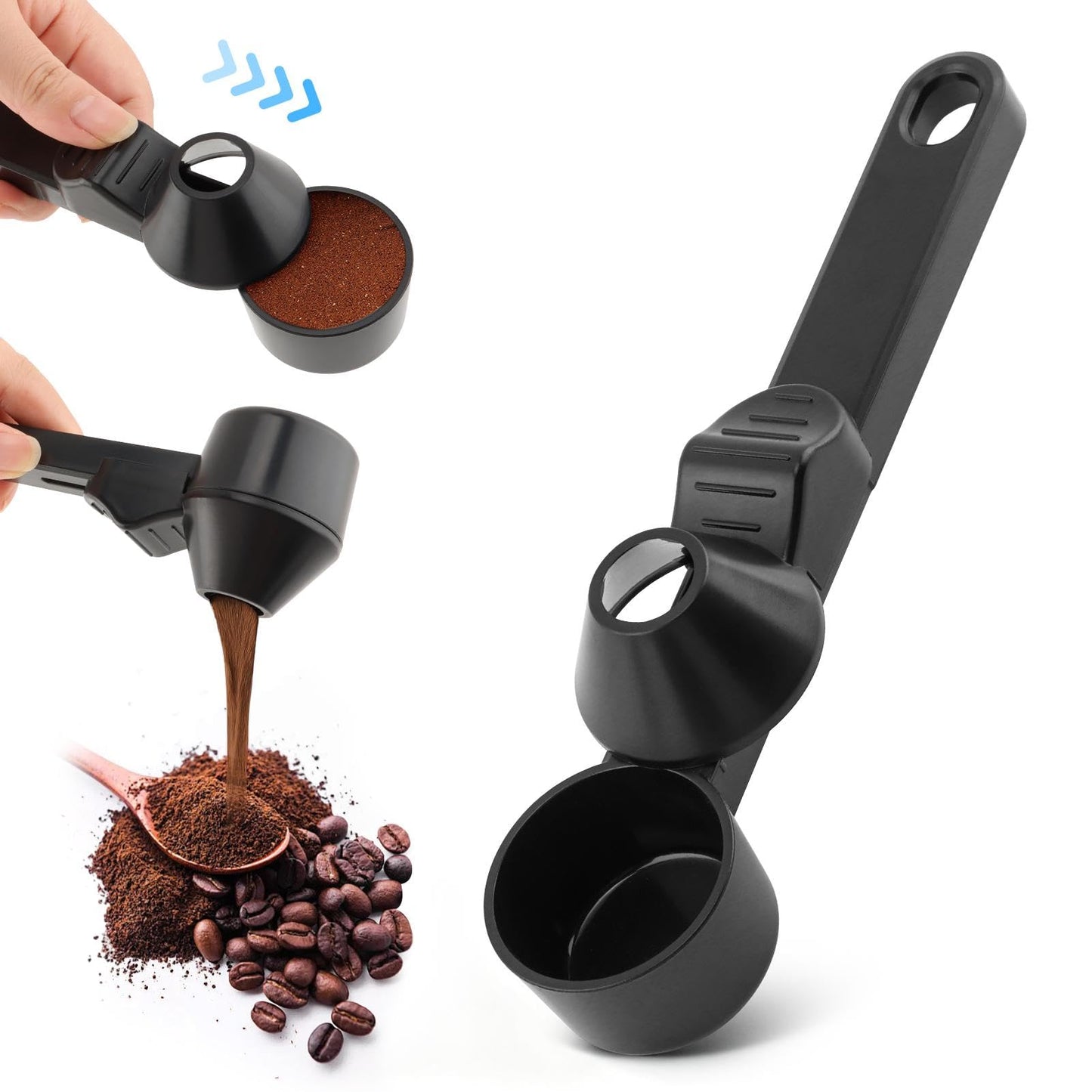 Measuring Scoop with Funnel and Leveler, 2 Tbsp, 0.79 in Tip, ABS