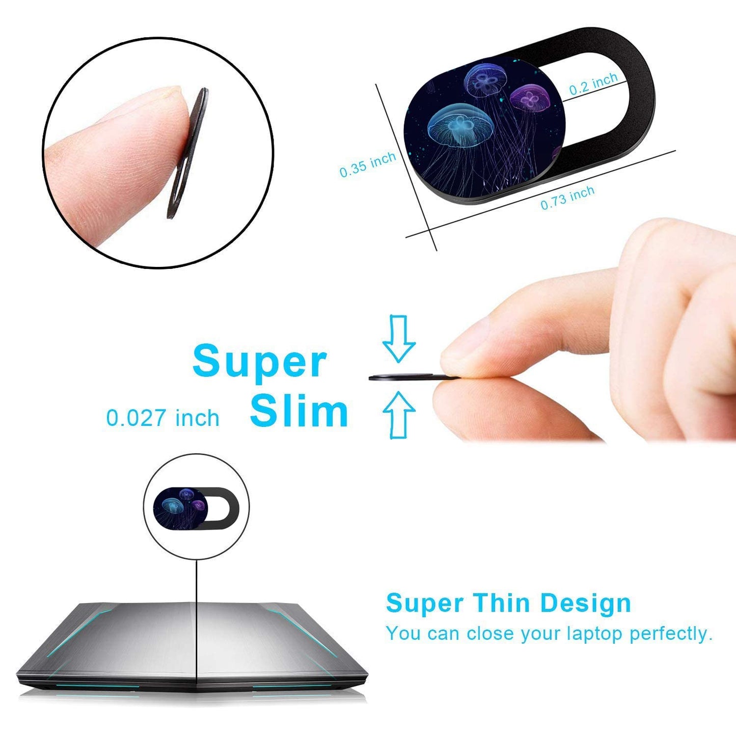 SIREG Webcam Cover Ultra Thin - Web Camera Cover fits Laptop,Tablet,Computer, Smartphone, Protect Your Privacy and Security,Strong Adhesive (Monkey-Black & 3 Pack)