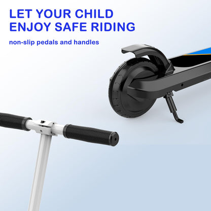 LINGTENG Electric Scooter for Kids Age of 6-9, Kick-Start Boost Scooter with Adjustable Speed and Height, Flash Wheel & Deck Lights