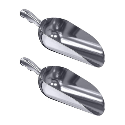 Amazing Abby - Elsa - 38-Ounce Aluminum Ice Scoops (Set of 2), Cast Aluminum Utility Scoops, Food-Grade, Good for Home and Commercial Use, NOT Dishwasher-Safe, Hand-Wash Recommended