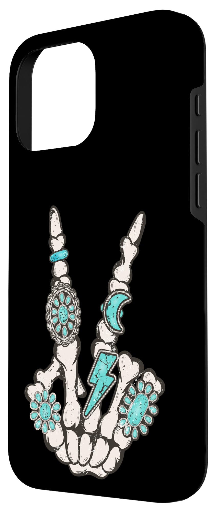 Skeleton Turquoise Hand Western Rodeo Cowboy Cowgirl Case for iPhone 16 Pro Max