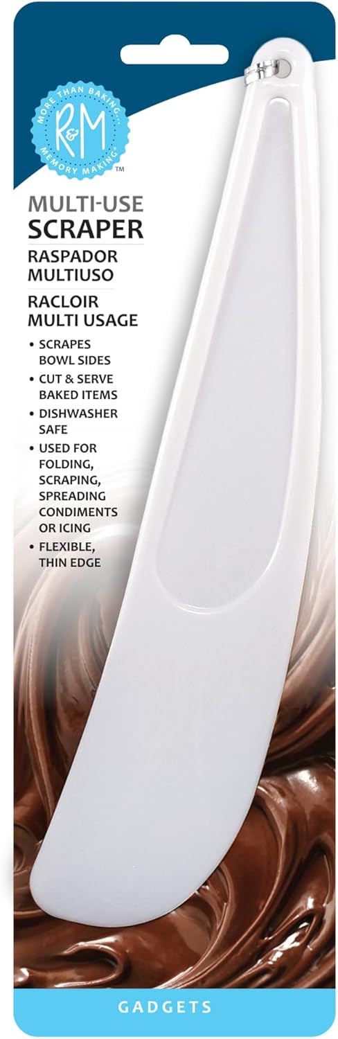 R&M International 4203 Baking Spatula Scraper, 10.75" Long, White