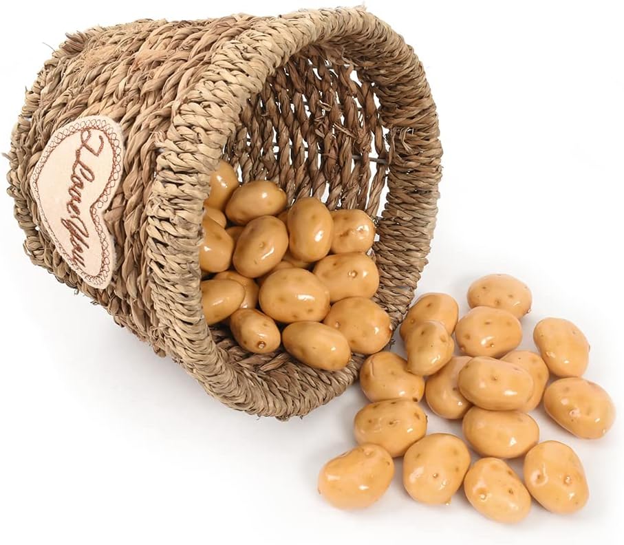 40PCS 3.5cm HUIANER Mini Artificial Potatoes, Fake Potatoes Simulation Mini Vegetable for Home Kitchen Photography