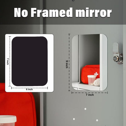 Tooackl 7x9 inch Magnetic Locker Mirror, Large Frameless Real Glass Mirror with Magnetic Backing, HD Distortion-Free Reflection, Polished Safety Edges for School, Gym, Fridge & Office