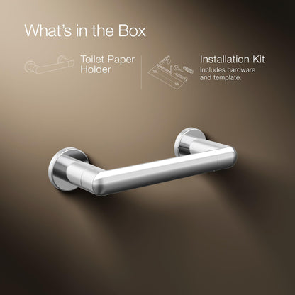 KOHLER Toilet Paper Holder by, Bathroom Toilet Paper Holder, Kumin Collection, Vibrant Brushed Nickel, K-24546-BN