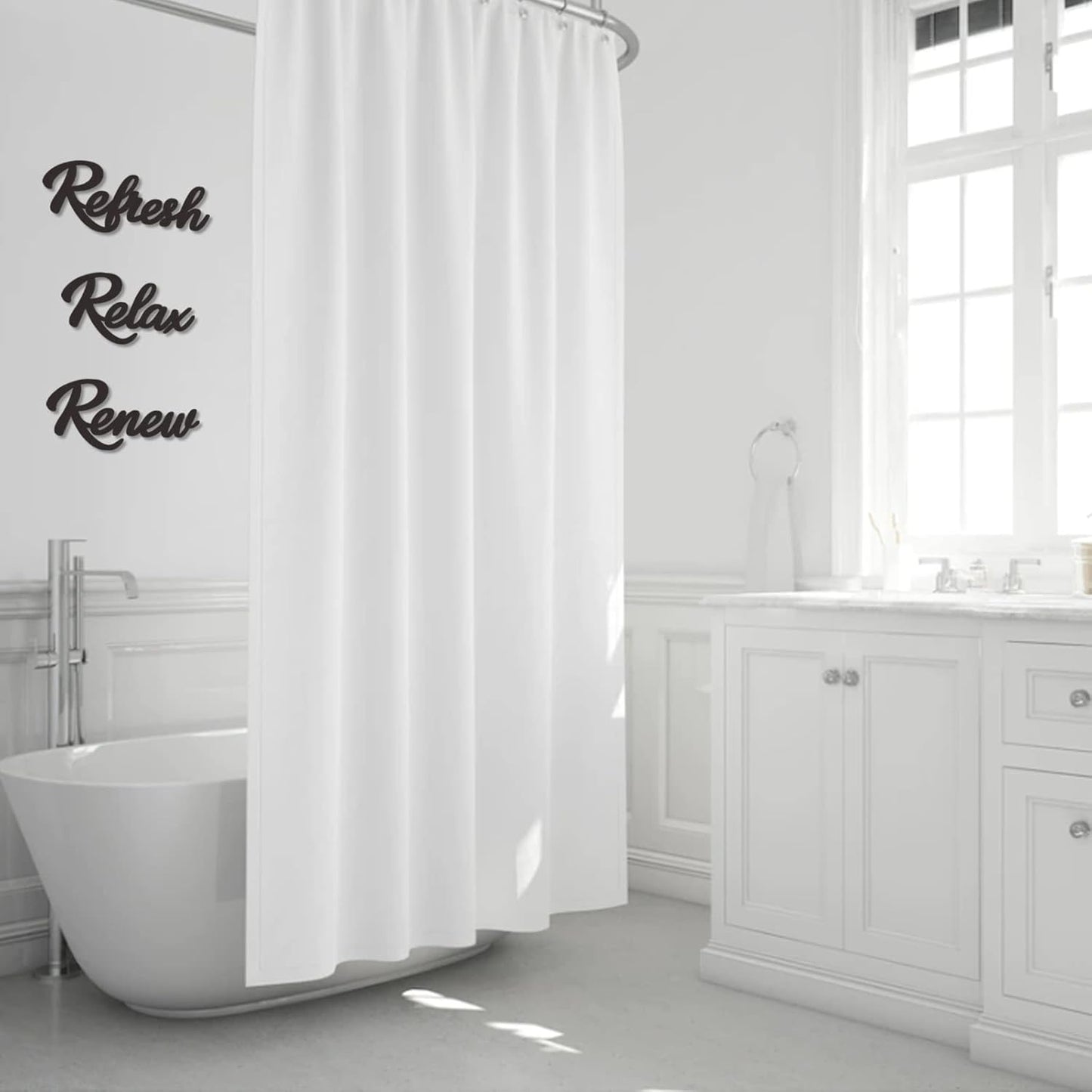 Skiennix Black Wooden Bathroom Sign - 3-Piece Wall Art Set for Farmhouse Decor | Relax, Renew, Refresh