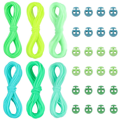 CRASPIRE 42Pcs Green Knitting Stitches Holder Cord Lock Kit 6 Roll Hollow Pipe Rubber Markers 1.4mm Needle Stoppers Set Tubing Barber with 36Pcs Silicone Locks for DIY Beading Necklaces Bracelet Craft