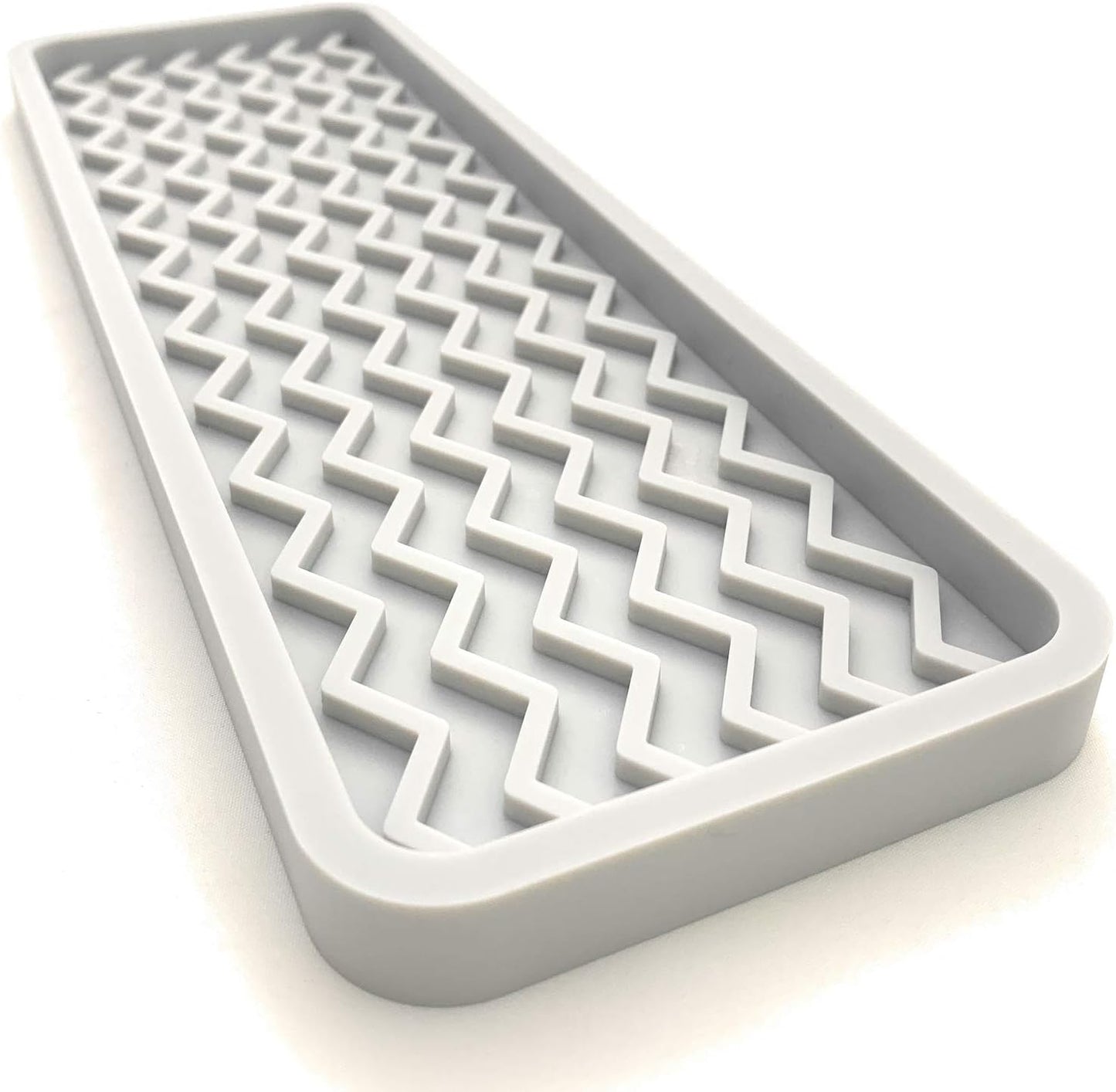 Happitasa Silicone Kitchen Sink Organizer Tray, 12" x 4", Sponge Holder and Countertop Protector, Bathroom and Kitchen