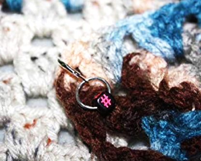 12 Numbered STITCH MARKERS for Knitting and Crochet, Progress Keepers. Locking, Removable, Crochet Earrings